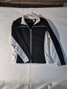SB Active Black and White Zip-Up Jacket Size L. (452)